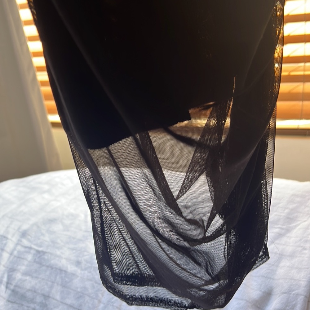 Bebe Ruched Mesh Mini Dress - Picture 3 of 5